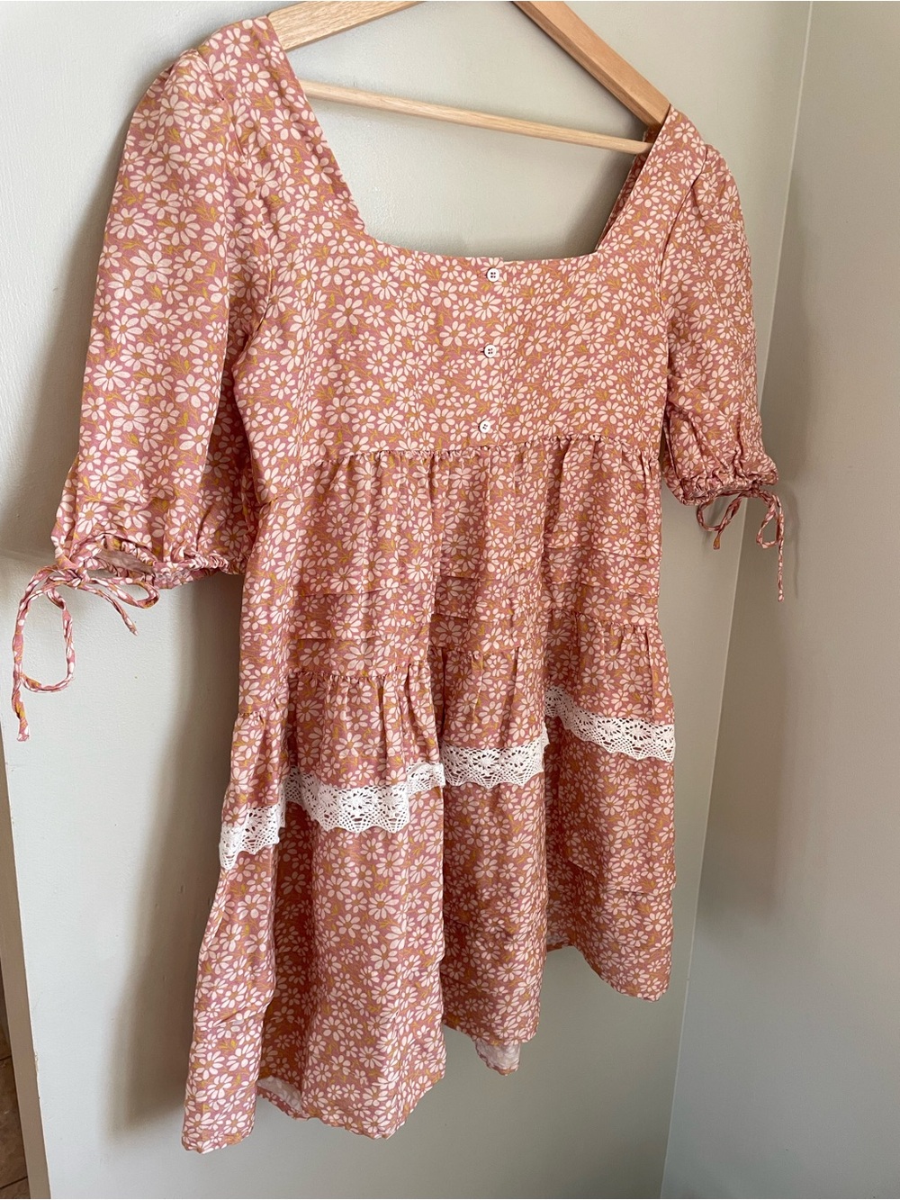 Maje Radola Floral Print Linen Blend Mini Dress Eu 36 Size S Cottagecore Prairie - Picture 6 of 16